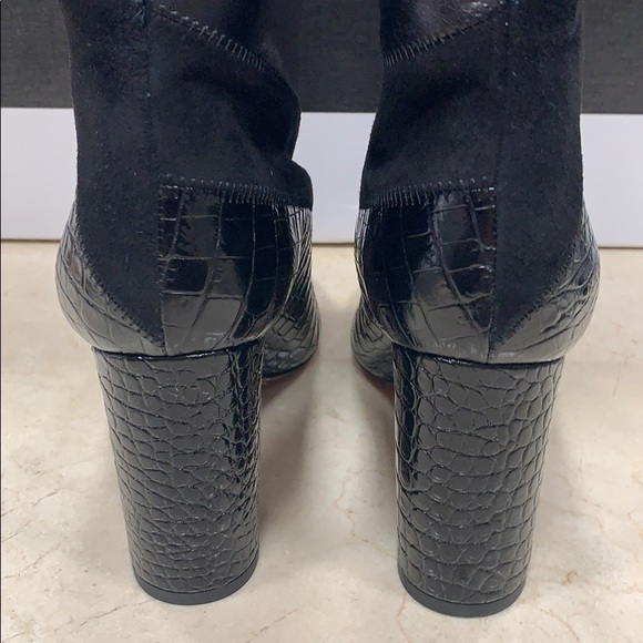 AQUAZZURA BOETTI BOOTS IN BLACK SUEDE/LEATHERS SLIP ON SIZE 8.5 - Picture 8 of 10